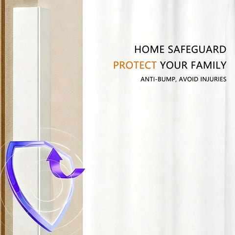 Self Adhesive Aluminum Corner Guard With 2.5D Chamfer Edge Trim, matte finish on wall edge with protective shield illustration