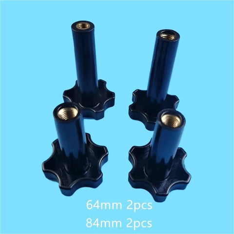 Black M10 Plastic Screw Nuts And Spacers For Soft Serve Ice Cream Machines, 64mm and 84mm nylon fasteners in a set.