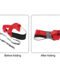 ESD Anti Static Foot Heel Straps And Adjustable Grounding Wrist Straps Set 10 Pcs To Remove Static Electricity For Electronics Assembly, Manufacturing, And Cleanroom Work Red, before and after folding