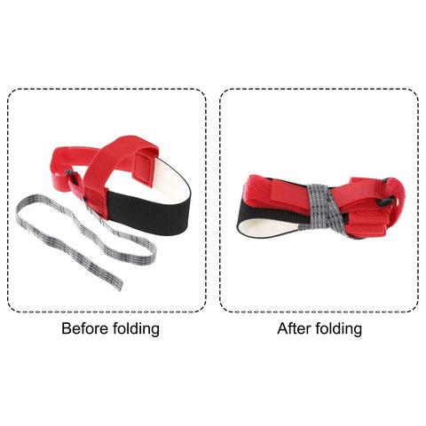 ESD Anti Static Foot Heel Straps And Adjustable Grounding Wrist Straps Set 10 Pcs To Remove Static Electricity For Electronics Assembly, Manufacturing, And Cleanroom Work Red, before and after folding