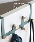 Slick Wall Mounted Coat Hooks And Door Hanging Multi Rack Heavy Duty Storage Easy Peasy Setup For Bedrooms Bathrooms Closets, size 35.5 x 4.9 x 15 cm, showing hooks on a door.