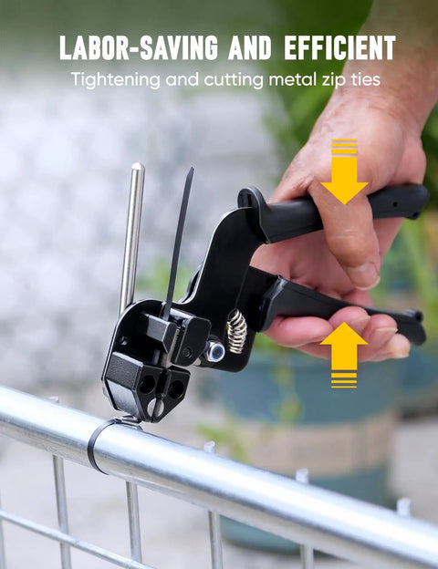 Using Heavy Duty Stainless Steel Zip Ties Kit With Quick Cutter Tool 150 Pcs 11.8 Inch for fence tying