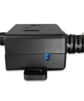 Side view of Universal Bass Knob With Digital Voltmeter Blue LED Display Remote Gain Control Pushable On Off Power Switch