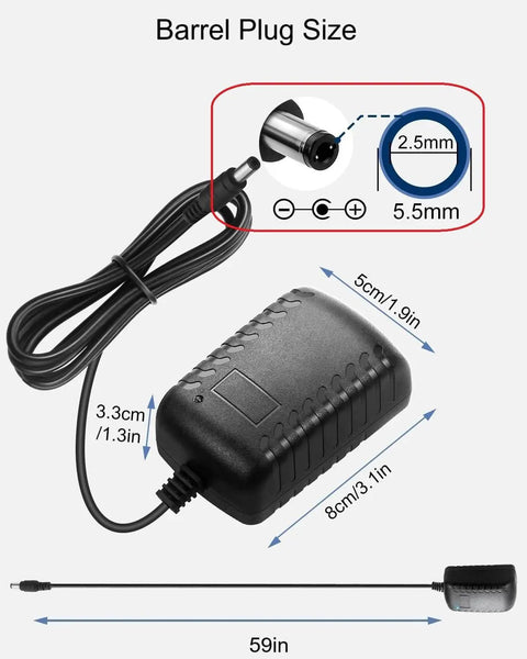 Image of 12V 2A DC Power Supply Universal AC Adapter 100-240V Input 50 60 Hz 24W Max With 5.5mm x 2.5mm Barrel Plug Center Positive.