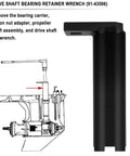 Diagram of Pro Grade Marine Drive Shaft Bearing Retainer Wrench Tool For Mercury Outboard Gearcases And MerCruiser Alpha One Stern Drives Gen I II Removal And Installation