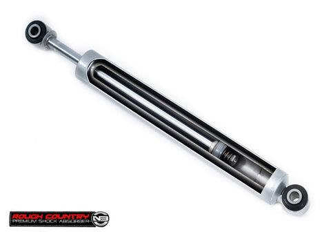 Rough Country front shock absorber for Chevy/GMC 1500 2WD; black body, silver piston rod, eyelet ends.