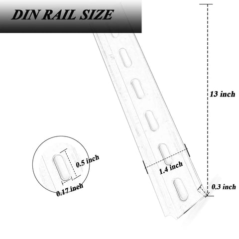 Two Piece Aluminum DIN Rail Slotted For Hardware Component Mounting RoHS Compliant 13 Inches Long 35mm Wide 7.5mm High