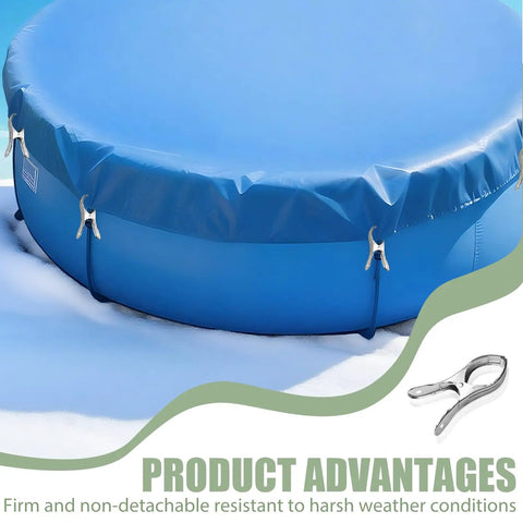 Heavy Duty 12 Pack Pool Cover Clips 4.72 Inch Stainless Steel Spring Clamps Windproof for Above Ground Pool Covers