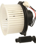 Top Shelf AC Blower Motor With Fan Wheel Plug And Play Auto Heating And Cooling System Replacement, white fan wheel.