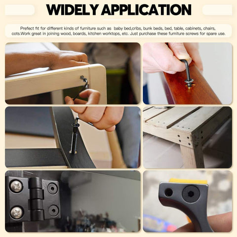 Hands using 121 Piece M6 Furniture Bolts And Barrel Nuts Set With Hex Key For Baby Crib And Furniture Repairs