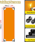 Welding Safety Screen With Stand For Sparks And Debris In Workshops And Construction Zones, 58cm width, 180cm height, iron frame