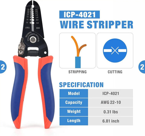 8 Piece Ratcheting Wire Crimping Tool Set With Quick Change Dies For Insulated Heat Shrink And Non Insulated Terminals Battery Cable Lugs IWS4 Solar Connectors Ferrules And Built In Wire Stripper