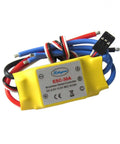 30A Brushless ESC For X525 Multicopter And Airplane, yellow casing with colorful wiring on white background.