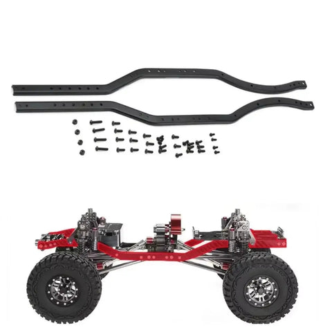 Beefy Metal RC Crawler Chassis Frame For SCX10 I II 90046 90047 2 Pack Black Side Frame Upgrade with screws and RC car model