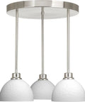 Traditional Casual Canopy Pendant Accessory In Brushed Nickel Finish For Ceiling Lights, Easy Install, Three-Light Design