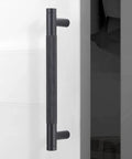 Side view of 10 Pack 5 Inch Matte Black Kitchen Cabinet Handles Knurled Cabinet Pulls for Cabinets and Drawers installed on a white door