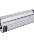 Steel MT5-MT3 taper drill sleeve; silver cylindrical reducing adapter with black end ring