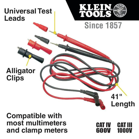 Replacement Test Lead Set, Right Angle Probes With Removable Alligator Clips, Universal Banana Inputs For Multimeters And Clamp Meters