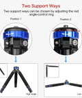 Built Different Mini Tripod Lightweight Aluminum Construction With Quarter And Half Inch Threads, showing adjustable support positions.