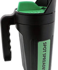 Side view of Hand Spreader Shaker For Seed Salt De Icer Ice Melt Earth Food And Fertilizer With Multiple Opening Sizes Up To 80 Oz Capacity.