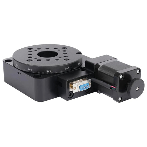 Rotating Platform 100mm High Precision Bearing Rotary Table With 360 Degree Worm Gear Transmission And Motorized Rotation Stage