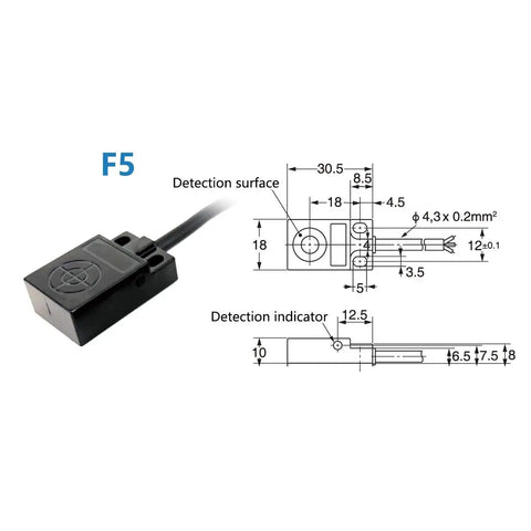 12 To 24 VDC Proximity Sensor With 3 Wires Thin Flat Metal Inductive Limit Switch For Detecting Iron Nickel And Magnetic Metals F15 shown