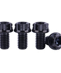 Four Titanium Flange Head Bolt M6x10mm Black Finish Grade 5 6Al4V Torx T30 Screws, showcasing threaded and Torx head details.