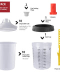 Save Yourself Some Grief With These Disposable Hvlp Paint Sprayer Mixing Cups Kit including 10 ounce hard cup, lids and stir stick.