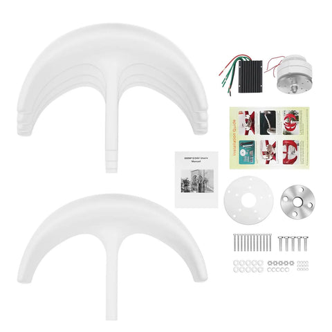 Components of 600W 24V Automatic Five Blade Home Wind Turbine Generator System With Controller