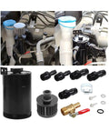 Beefy Aluminum Oil Catch Can Kit With Adapters And Drain Valve 2 Port Inlet Outlet Breather Filter Universal 150ML Fit