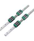 Two Pack 800mm HGR15 Linear Guide Rails Kit With Four HGH15CA Carriage Blocks for CNC routers and mills, top view