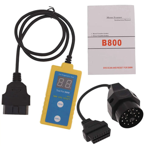 BMW B800 Airbag Scan And Reset Tool For 1994 To 2003 Models Including E36 E46 E34 E38 E39 Z3 Z4 X5, Shows diagnostic tool kit