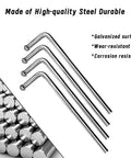 Four Pack Universal Swinging 10 Inch Stainless Steel Exhaust Hangers Weld On 0.47 Inch Rod Heavy Duty Corrosion Resistant Easy Weld Replacement For Custom Exhaust Systems, showing galvanized surface and rod tips