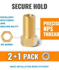 1/2 Inch Brass Pipe Extension Fittings Male To Female NPS Nipple Adapter For Tub Spout, 100mm Length, 2 Pack, secure hold feature