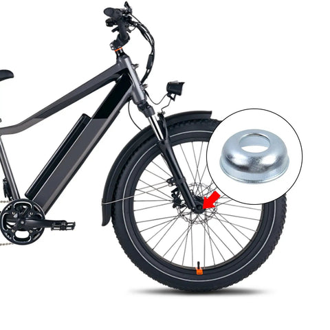 10 Pack Front And Rear Wheel Bearing Hub Cups For Straight Pull Universal Mountain Road Bike 26mm Inner 29.2mm Outer 11.8mm Height Silver Durable Lightweight Alloy Easy To Install Corrosion Resistant shown with bicycle wheel.