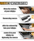 Installation steps for Dope Stainless Steel Exhaust Tip For Cars, 2.5 Inch Inlet, 3.3 Inch Outlet, showing cleaning and attachment process.