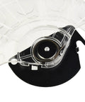 Heavy Duty Miter Saw Blade Guard Replacement for LS1040 Electric Miter Saw, clear plastic and metal construction close-up