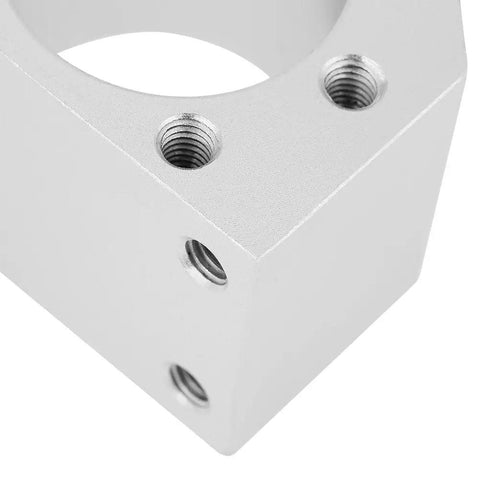 Corner view of Rugged Aluminum Ball Screw Nut Housing Seat Mount Bracket For SFU2005 SFU2010 CNC Projects Sleek Dope Polished Finish