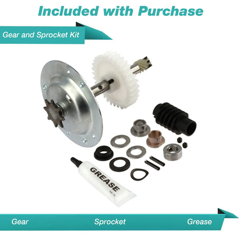 Gear And Sprocket Replacement Kit For Chamberlain Sears Craftsman One Third And One Half HP Chain Drive Garage Door Openers DIY Friendly