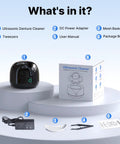 Ultrasonic Retainer Cleaner 45 KHz Deep Clean All In One Machine For Dentures Night Guards Braces Toothbrush Heads And Jewelry With 4 UV Lamps Odor Busting Dual Cleaning Modes Gloss Black Finish, with adapter, basket, tweezers, manual and box