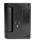 Back view of Six Outlet Surge Protector Power Strip With Three Rotatable Outlets Wall Tap Direct Plug In 1200 Joules Two USB Ports Black