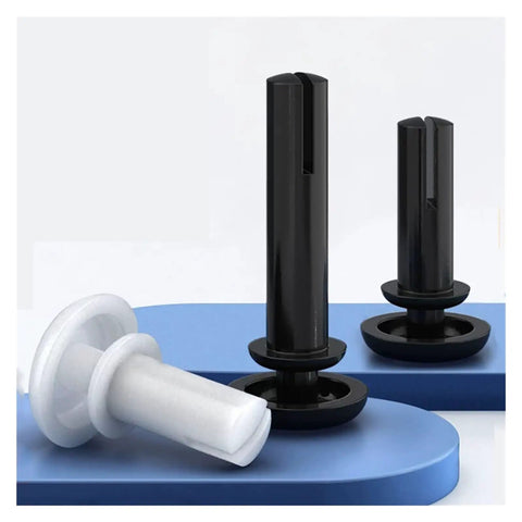 Nylon Expansion Rivet Nut Clips For Motherboard And Pcb Mounting Heavy Duty Push Type Spacers Black 100 Pack displayed on blue surface.