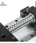 Close-up of ball screw in Beefy Pro Grade Double Linear Rail Ball Screw CNC Slide Kit With 300mm Stroke for woodworking gantry.