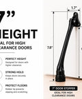 Heavy Duty Kickdown Door Stopper With Extended Reach Design And Rock Solid Zinc Alloy Frame For Tight Grip Non Slip Rubber Foot And No Fuss Screw Mount On Tile Carpet Or Hardwood Floors, 7 inch height ideal for high clearance doors.