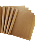 Five Pack Non Stick Teflon Sheets 16 By 24 Inch PTFE Transfer Sheets for heat press, shown laid out and rolled up.