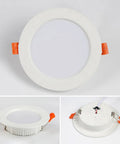 20 Pack LED Recessed Downlights For Ceiling Retrofit Featuring Cold White Illumination And Hassle Free Setup Smooth As Silk Wiring Perfect For Kitchen Soffit Bathroom Home Upgrades, showing slim white design with orange clips.