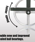 Close-up of 12 Inch Aluminum Scaffold Hoist Pulley With Dual Sealed Bearings, emphasizing sealed ball bearing mechanism.
