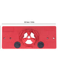 Top Grade 35mm Hinge Hole Saw Jig Kit For Woodworking Pros With Locator Bit And Precise Boring Tool Set displayed from above, featuring sturdy red ABS.