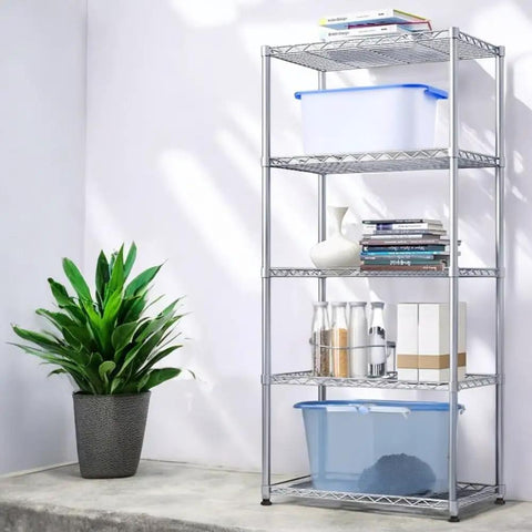 Heavy Duty 12 By 30 Inch Black Wire Shelf Adjustable Storage Rack For Kitchen Garage Warehouse Sleek Mesh Layout Rustproof Knockout Upgrade Smooth Storage Game Changer