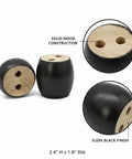 Solid Wood Furniture Leg Cylindrical Foot For Sofa Cabinet And Table Black 2.4 By 1.8 Inches Replacement Leg Heavy Duty Support